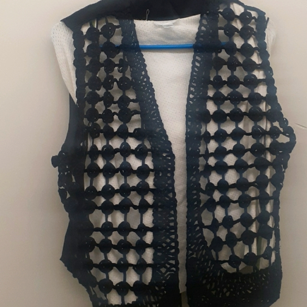 Ladies silk crochet Gilet vest
